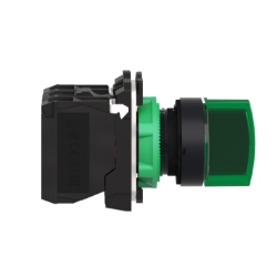 Slika Taster izborni svetleći NO+NC fi22 zeleni 24V AC/DC 1-0-2 Harmony XB5 Schneider