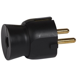 Slika Utikač 2P+E 16A 230V ravni crni Legrand