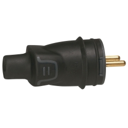 Slika Utikač 2P+E 16A 230V gumeni crni Legrand
