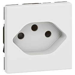 Slika Utičnica 2P+E Swiss T13 2M bela Mosaic Legrand