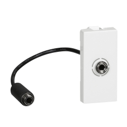 Slika Priključnica audio modularna 1M 3,5mm sa kablom bela Mosaic Legrand