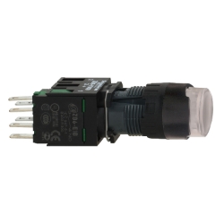 Slika Taster svetleći beli O16 izbočen povratak 1NO 12...24V Schneider