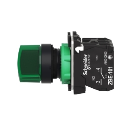 Slika Taster izborni svetleći NO+NC fi22 zeleni 24V AC/DC 0-1 Harmony XB5 Schneider