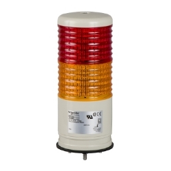 Slika Svetlosna kolona 60mm crvena narandžasta 24V ACDC zujalica kont trepćuće LED Harmony XVC6 Schneider