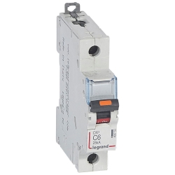 Slika Osigurač automatski MCB DX3 1P 6A kriva C 25kA Legrand