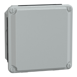 Slika Kutija metalna industrijska 105x105x49 mm niski poklopac IP55 siva Schneider