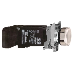 Slika Taster svetleći kompletni O22 beli ravna sočiva povratak 1NO+1NC 110-120V Schneider