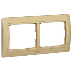 Slika Okvir 2-ka horizontalni havana/pearl Galea Legrand
