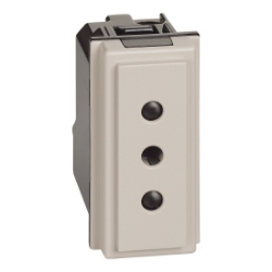 Slika Priključnica 2Pmodularna 1M 10A 250V 2P+E italijanski/euro standard crna Living Light NOW Legrand