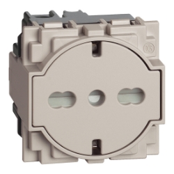 Slika Priključnica 2Pmodularna 2M 16A 250V 2P+E italijanski/nemač. standard pesak Living Light NOW Legrand
