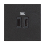 Slika Priključnica USB modularna 2M tip C 3A crna Classia Legrand