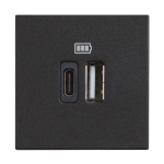 Slika Priključnica USB modularna 2M tip A i C 3A crna Classia Legrand