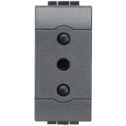 Slika Priključnica 2P modularna 1M 10A 250V 2P+E italijanski standard antracit Living Light Legrand