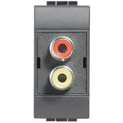 Slika Priključnica audio modularna 1M RCA antracit Living Light Legrand