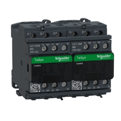 Slika Kontaktor za promenu smera 3P (3NO) 9A AC-3 špulna 24V DC sa signalnim kontaktima 1NO+1NC Schneider