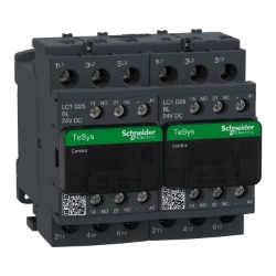 Slika Kontaktor za promenu smera 3P (3NO) 25A AC-3 špulna 24V DC sa signalnim kontaktima 1NO+1NC Schneider
