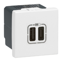 Slika Punjač 2M 2xUSB-C 3A 15W crni PM Legrand
