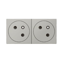 Slika Utičnica 2x2P+E francuski standard 45° aluminijumska PM Legrand