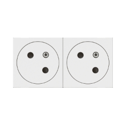 Slika Utičnica 2x2P+E francuski standard 45° bela PM Legrand