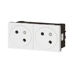 Slika Utičnica 2x2P+E francuski standard 45° bela PM Legrand