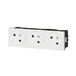 Slika Utičnica 3x2P+E francuski standard 45° bela PM Legrand