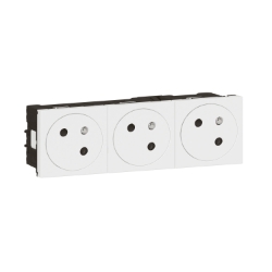Slika Utičnica 3x2P+E francuski standard 45° bela PM Legrand