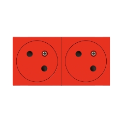 Slika Utičnica 2x2P+E 45° crvena PM Legrand