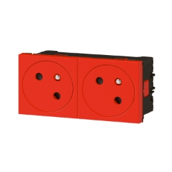Slika Utičnica 2x2P+E 45° crvena PM Legrand