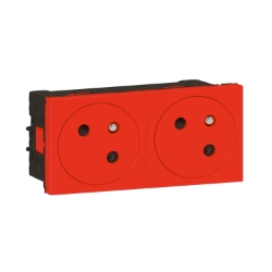 Slika Utičnica 2x2P+E 45° crvena PM Legrand
