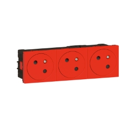 Slika Utičnica 3x2P+E 45° crvena PM Legrand