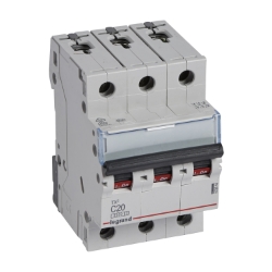 Slika Osigurač automatski 3P 20A C kriva 6kA TX3 Legrand