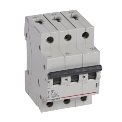 Slika Osigurač automatski 3P 20A kriva C 6kA Rx3 Legrand