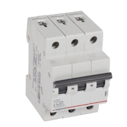 Slika Osigurač automatski 3P 20A kriva C 6kA Rx3 Legrand