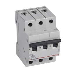 Slika Osigurač automatski 3P 60A kriva C 6kA Rx3 Legrand