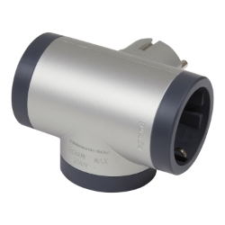 Slika Utičnica razdelna T 3 mesta 2P+E 16A aluminijum/tamno siva Legrand