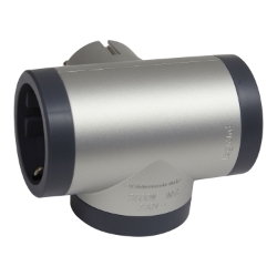 Slika Utičnica razdelna T 3 mesta 2P+E 16A aluminijum/tamno siva Legrand