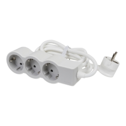 Slika Kabal produžni H05VV-F 3x1.5mm2 1.5M 3 priključna mesta 2P+E beli/svetlo sivi Legrand