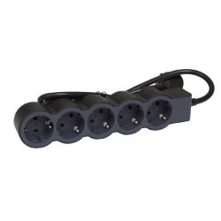 Slika Kabal produžni H05VV-F 3x1.5mm2 3M 5 priključna mesta 2P+E crni/tamno sivi Legrand