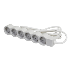 Slika Kabal produžni H05VV-F 3x1.5mm2 3M 6 priključna mesta 2P+E beli/svetlo sivi Legrand