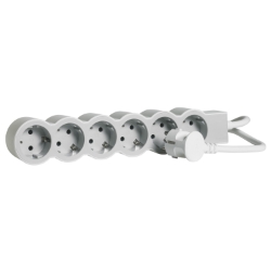Slika Kabal produžni H05VV-F 3x1.5mm2 3M 6 priključna mesta 2P+E beli/svetlo sivi Legrand