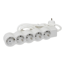 Slika Kabal produžni H05VV-F 3x1.5mm2 5M 5 priključna mesta 2P+E beli/svetlo sivi Legrand