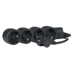 Slika Kabal produžni H05VV-F 3x1.5mm2 1.5m 4 priključna mesta 2P+E crni Legrand