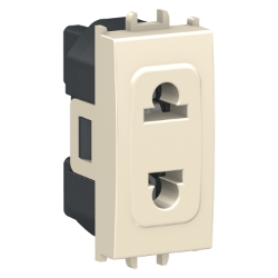 Slika Priključnica 2Pmodularna 1M 10A 230/250VAC evropski/američki standard krem Easy Styl Schneider