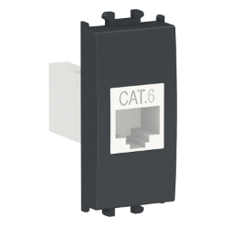Slika Priključnica računarska modularna 1M RJ45 CAT 6 crna Easy Styl Schneider