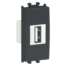 Slika Priključnica USB modularna 1M prenos podataka crna Easy Styl Schneider