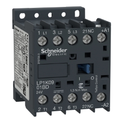 Slika Kontaktor 3P (3NO) 9A AC-3 špulna 24V DC sa signalnim kontaktima 1NC Schneider