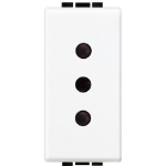 Slika Priključnica 2P modularna 1M 10A 250V 2P+E italijanski standard bela Living Light Legrand