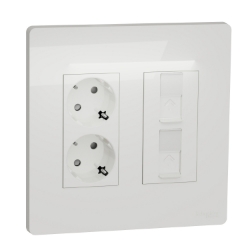 Slika Set 2 kolone (2 utičnice + 2 RJ45) beli Schneider
