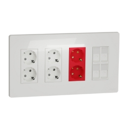 Slika Set od 4 kolone (2+2 utičnice + 4 RJ45) beli Schneider