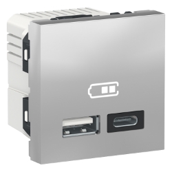 Slika Utičnica USB 2.0 napajanja 2M tip A+C alu Schneider
